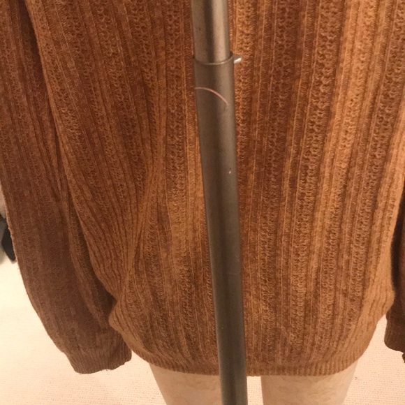 Hickey Freeman L orangey brown pullover 40% wool 3/4 zip - Picture 6 of 7